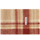 Acne Studios Men's Vana Mohair Check Scarf in Beige/Rust Red