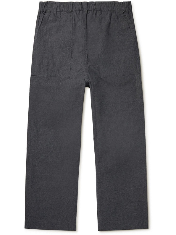 Photo: Snow Peak - Bafu Cropped Crinkled-Cotton Trousers - Gray
