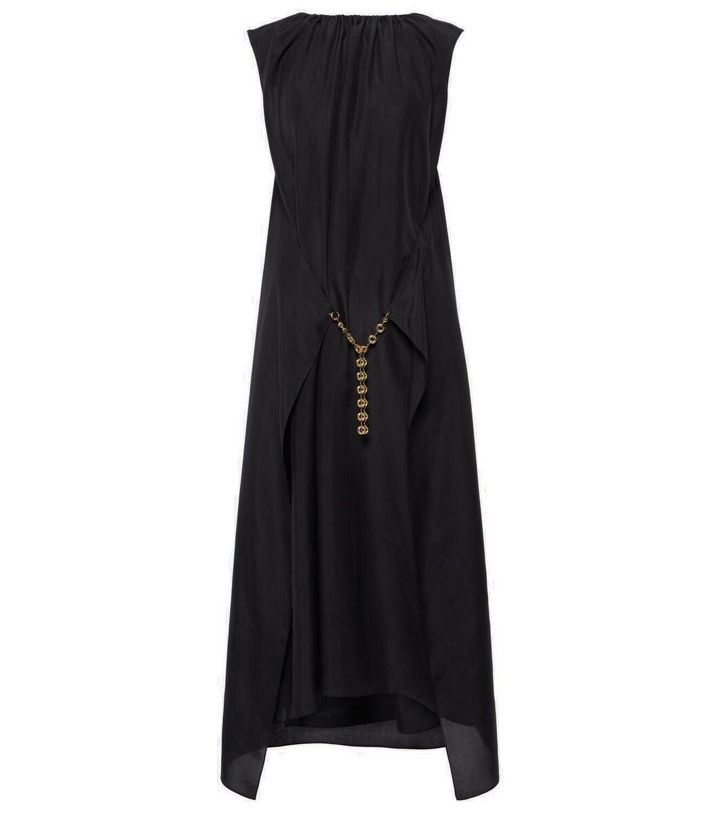 Photo: Loewe Chain-detail ruched silk midi dress