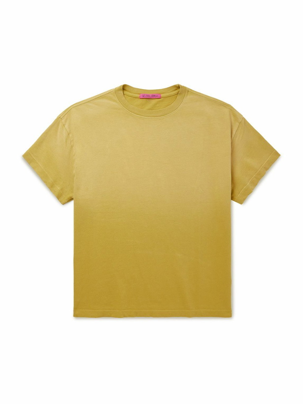 Photo: The Elder Statesman - Sun-Bleached Pica Cotton and Cashmere-Blend Jersey T-Shirt - Yellow