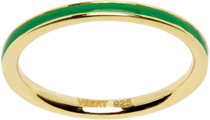 Photo: VEERT Gold 'The Green Enamel Stack' Ring