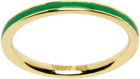 VEERT Gold 'The Green Enamel Stack' Ring