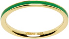 VEERT Gold 'The Green Enamel Stack' Ring