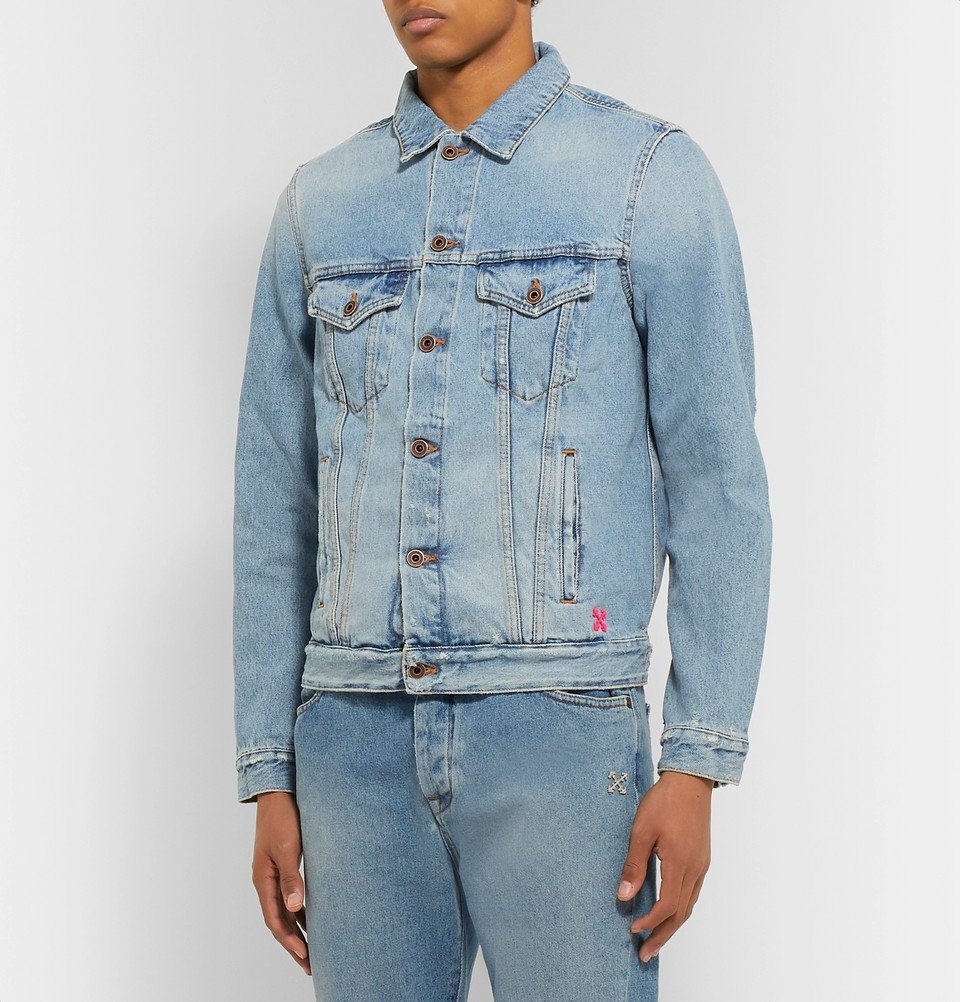 Off-White 2020 Printed Denim Jacket - Blue Outerwear, Clothing - OFFVA57034  | The RealReal