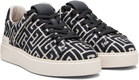 Balmain Black & Off-White Monogram Jacquard B-Court Sneakers