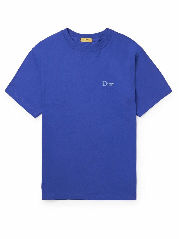 Photo: DIME - Logo-Embroidered Cotton-Jersey T-Shirt - Blue