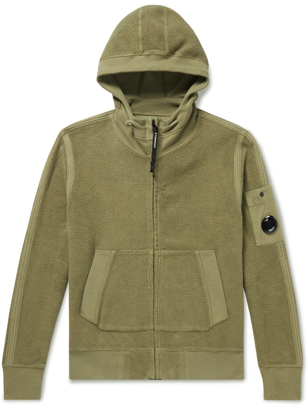 Photo: C.P. Company - Cotton-Blend Fleece Zip-Up Hoodie - Green