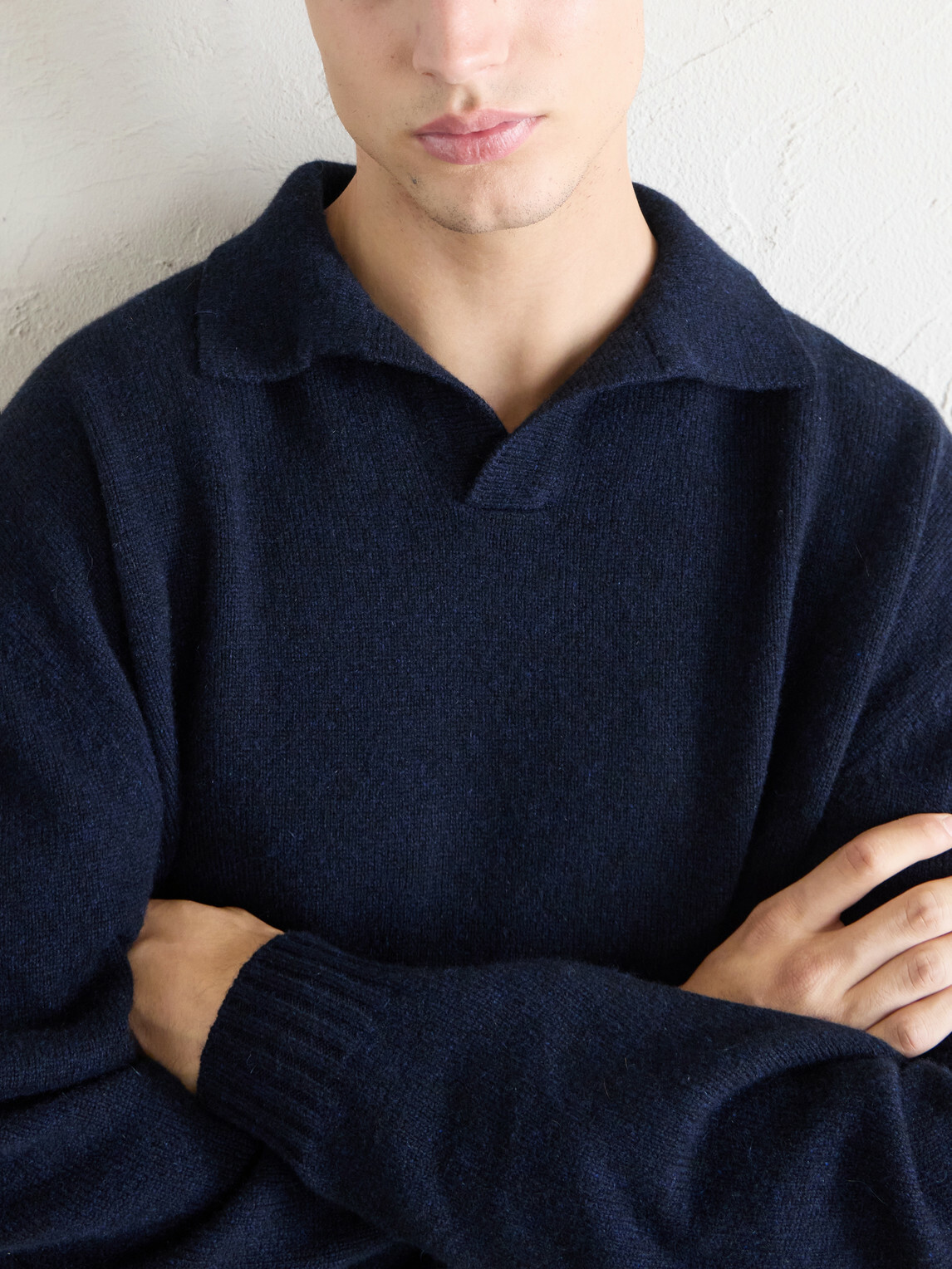 SEASE - Cashmere Wool-Blend Polo Sweater - Blue
