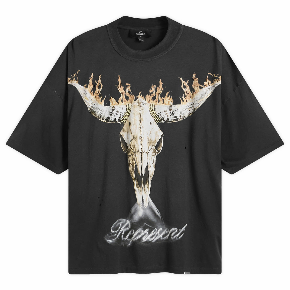 Represent Men's British Cowboys T-Shirt in Stained Black
