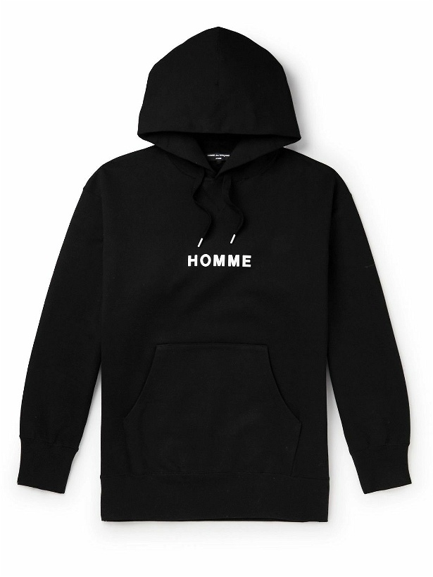 Photo: Comme des Garçons HOMME - Logo-Print Cotton-Jersey Hoodie - Black