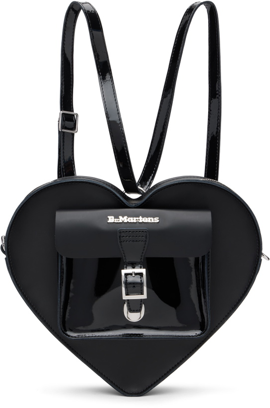 Photo: Dr. Martens Black Kiev Leather Heart Shaped Backpack