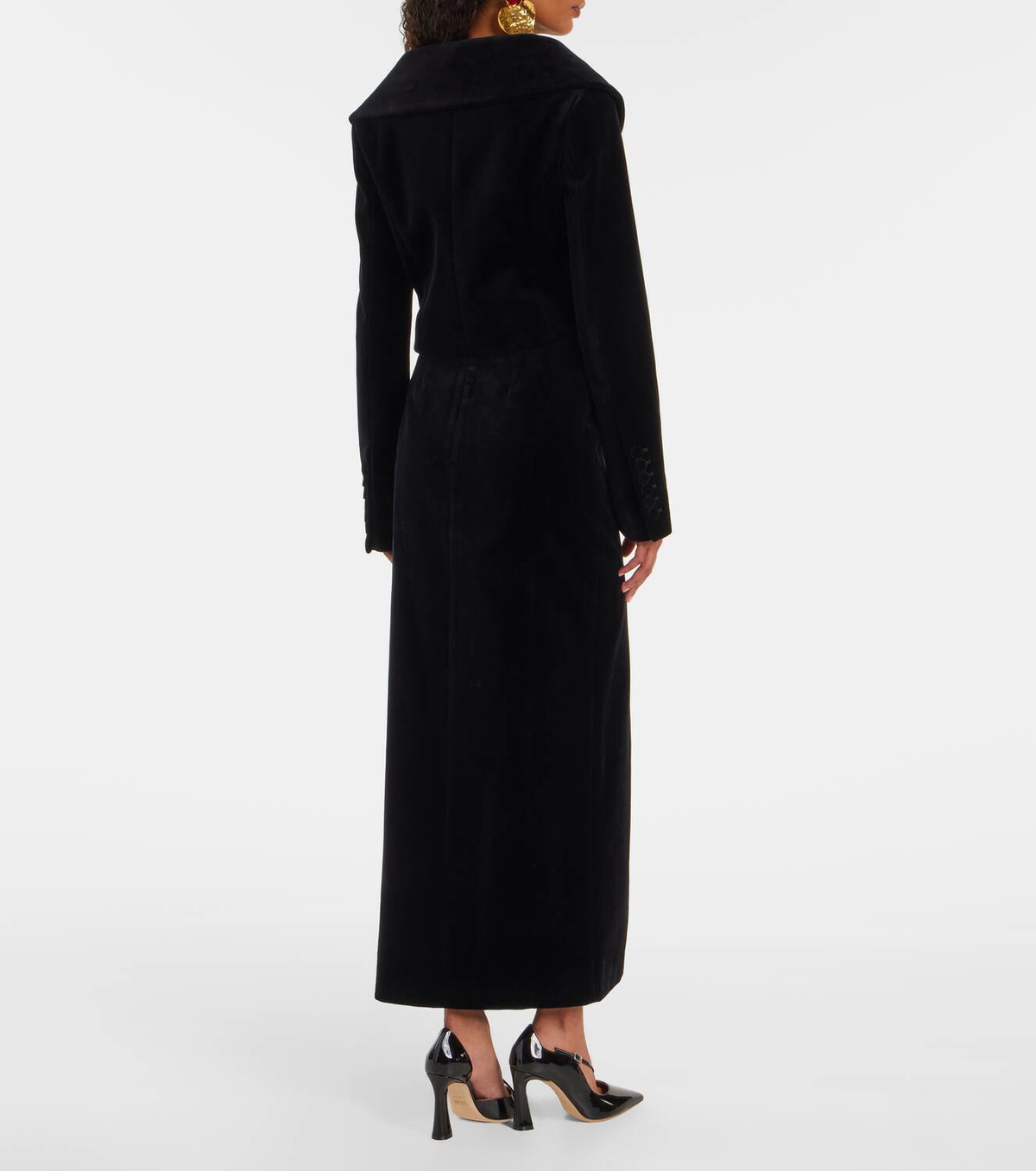 Nina Ricci Cropped cotton velvet jacket