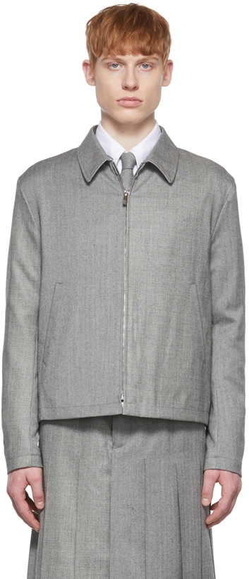 Photo: Thom Browne SSENSE Exclusive Gray Wool Jacket