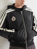 424 - Academy Logo-Appliquéd Cotton-Jersey Zip-Up Hoodie - Black