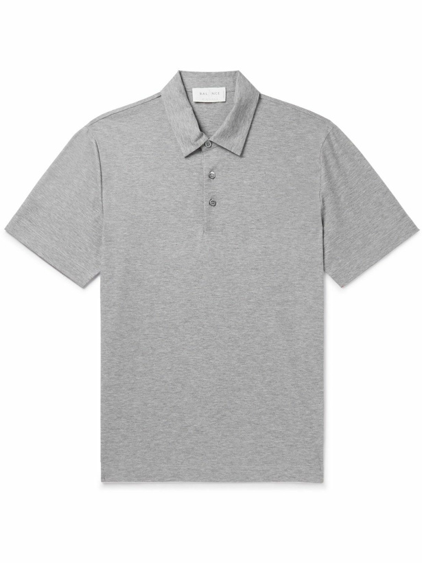Photo: Canali - Cotton-Piqué Polo Shirt - Gray