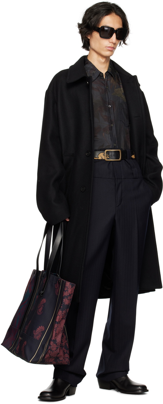 Dries van noten black on sale coat