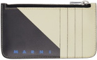 Marni Off-White & Black Tribeca Card Holder