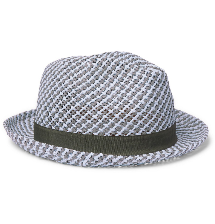 Photo: Paul Smith - Webbing-Trimmed Woven Straw Trilby - Green