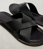The Row Malick Cross leather sandals