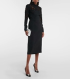 Elie Saab Lace-trimmed midi dress