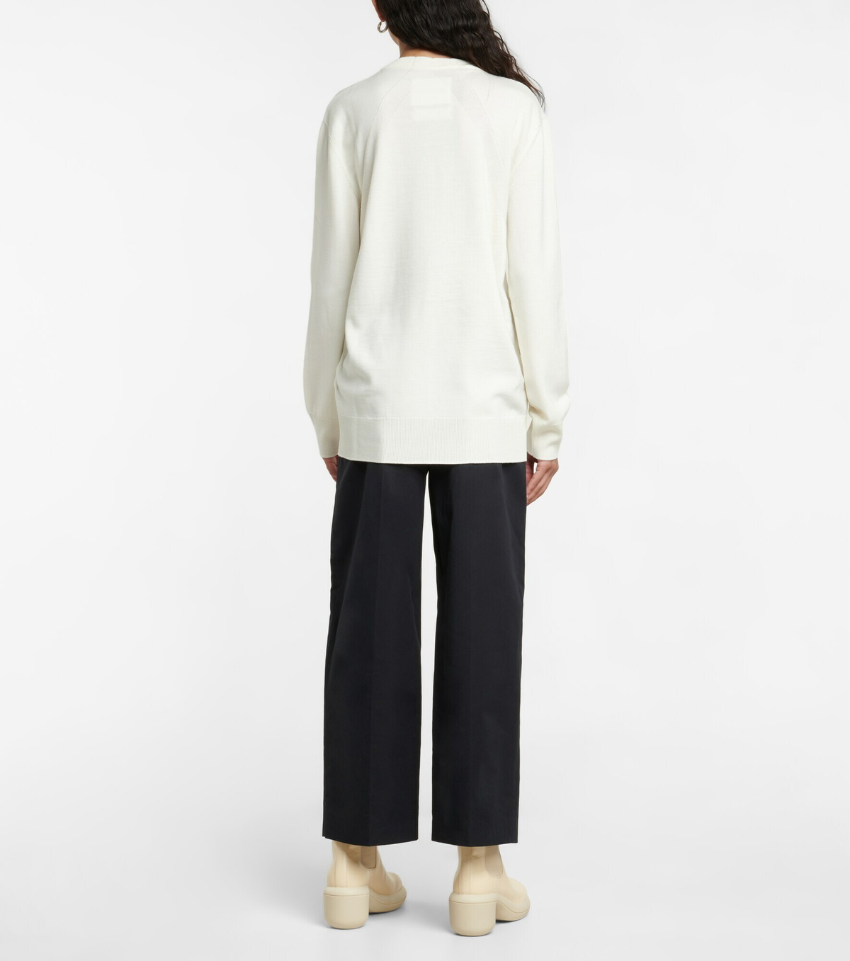Jil Sander £1130 Ivy Boucle Wool Knit Collared Sweater L main image 0