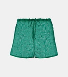 Oséree Gem crystal-embellished cotton and silk shorts