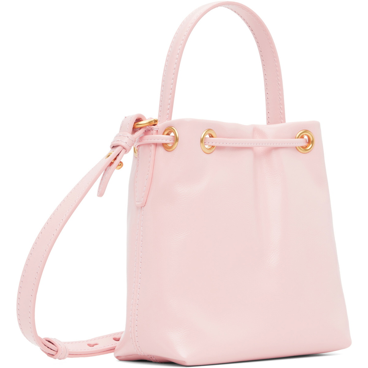 BALMAIN Pink Mini Pulse Bucket Bag