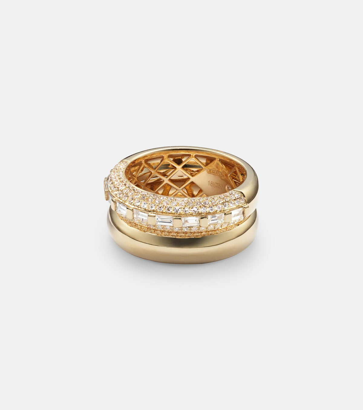 Shay Jewelry Orbit 18kt gold ring with diamonds
