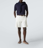 Brunello Cucinelli Leather-trimmed slippers