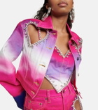 Area - Embellished ombré denim jacket