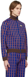 Marni Blue & Orange Check Jacquard Sweater
