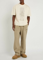 Ten C Manica Corta Printed Cotton T-shirt Ecru