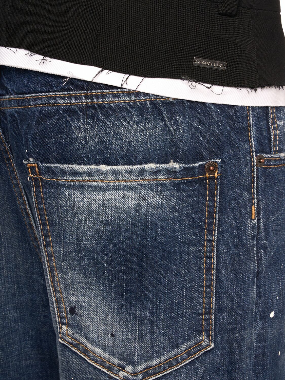 DSQUARED2 Denim & Canvas Mid Rise Baggy Jeans Dsquared2