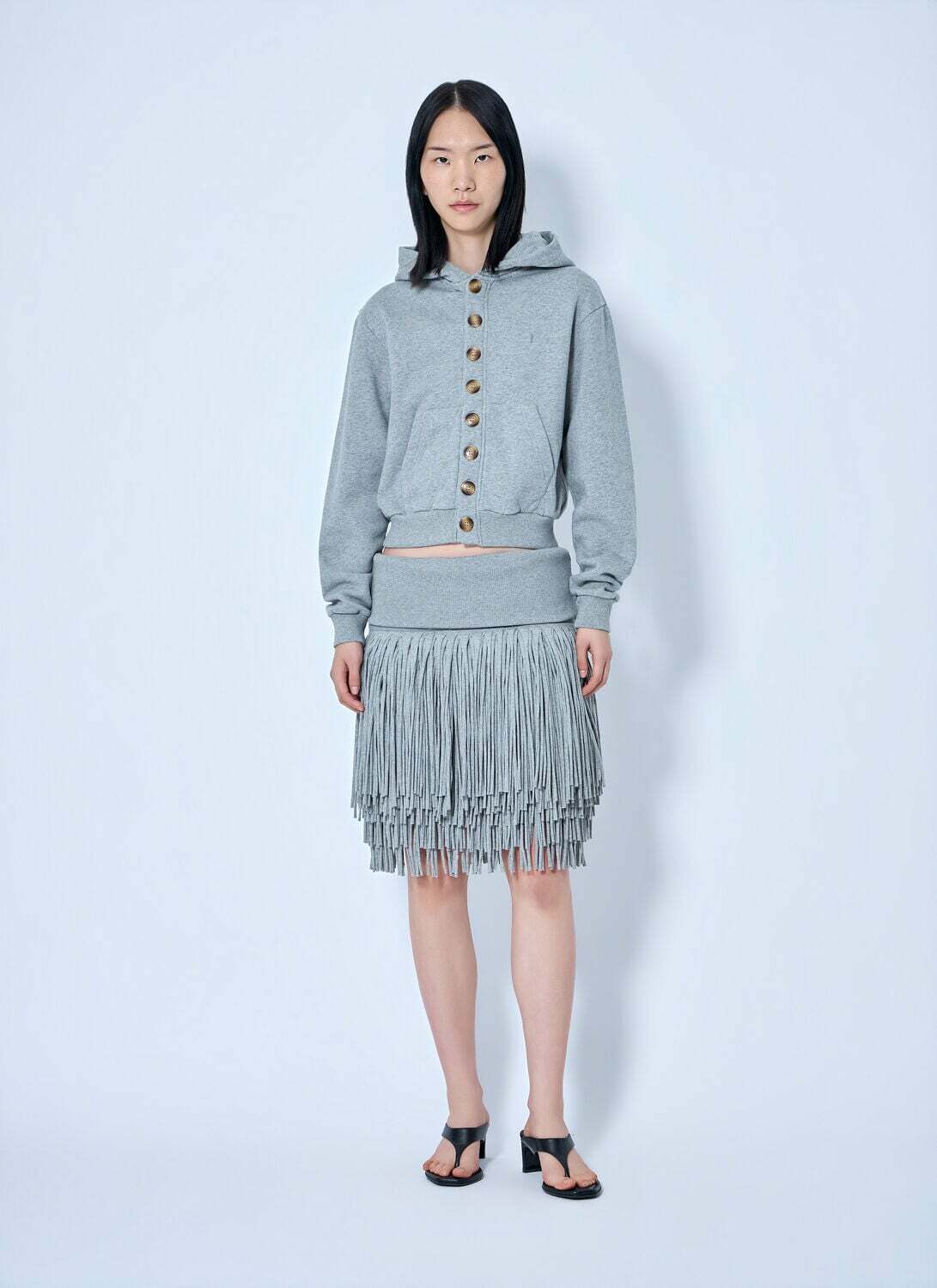 Abra Fringe Knit Skirt