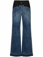 STELLA MCCARTNEY Mid Rise Denim & Fabric Wide Jeans