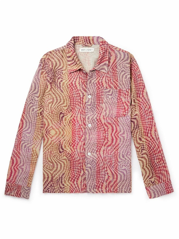Photo: Our Legacy - Printed Linen Shirt - Pink