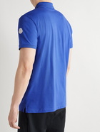 Moncler - Logo-Appliquéd Stretch-Cotton Jersey Polo Shirt - Blue