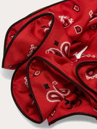 Ferragamo Womens Arabesque print silk scrunchie in Red