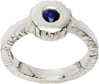 Bleue Burnham SSENSE Exclusive Silver Sapphire Ring