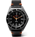 Bamford Watch Department - Mayfair Brushed Stainless Steel and Leather Watch - Men - Black
