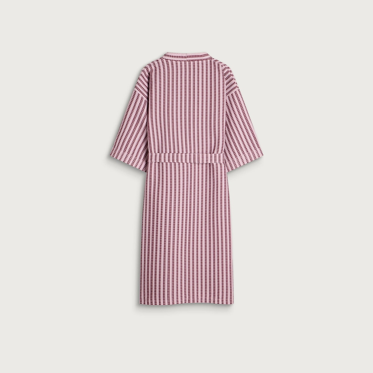 HAY Waffle Bathrobe in Stripe Cool Pink