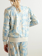 Palm Angels - Printed Striped Jersey Track Jacket - Blue