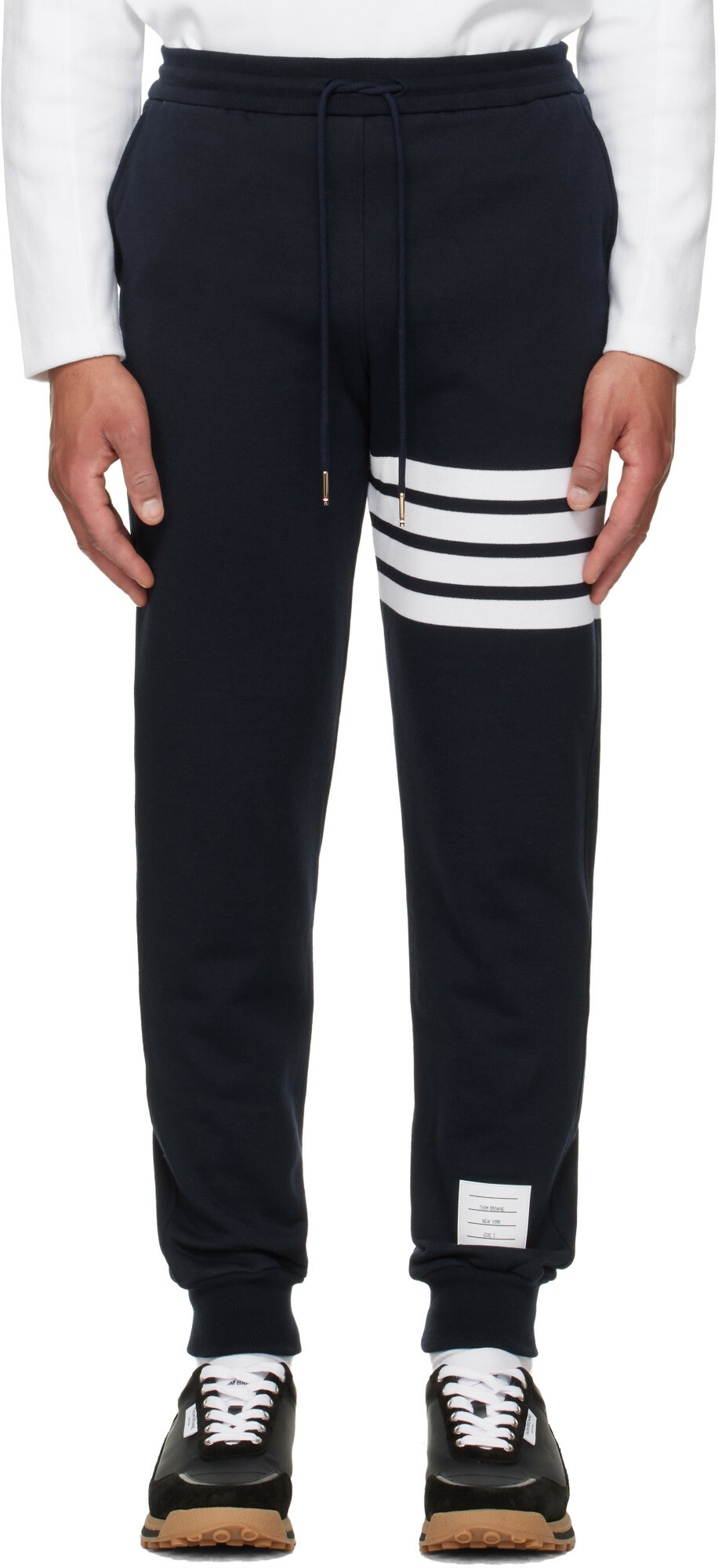 Thom Browne Navy Classic Loopback 4-Bar Sweatpants