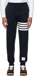 Thom Browne Navy Classic Loopback 4-Bar Sweatpants
