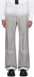 1017 ALYX 9SM White & Gray Overdyed Carpenter Trousers