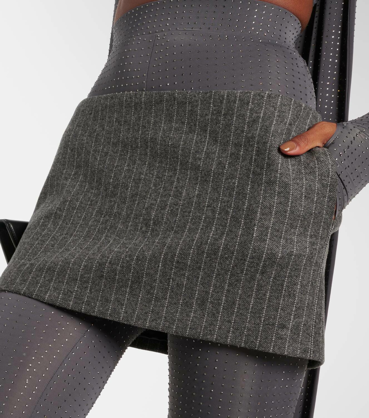 Alex Perry Pinstripe low-rise miniskirt