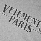 Vetements Paris Logo Hoody in Grey Melange