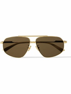 Bottega Veneta - Aviator-Style Gold-Tone Sunglasses