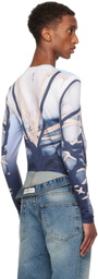 Y/Project Blue & Black Bondage Print Long Sleeve T-shirt