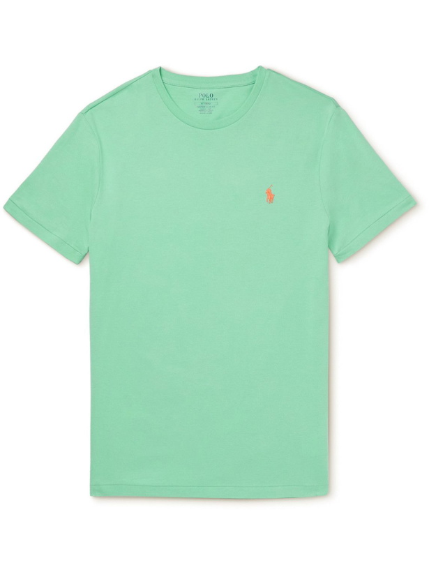 Photo: Polo Ralph Lauren - Slim-Fit Logo-Embroidered Cotton-Jersey T-Shirt - Green